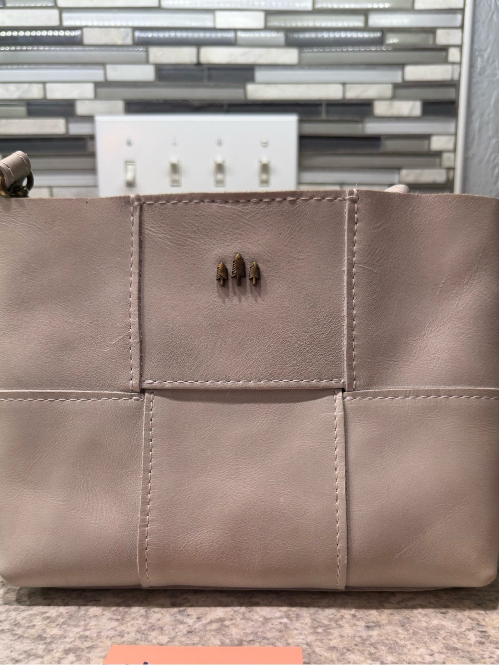 Portland leather Beluga (?) small Charolette crossbody bag.